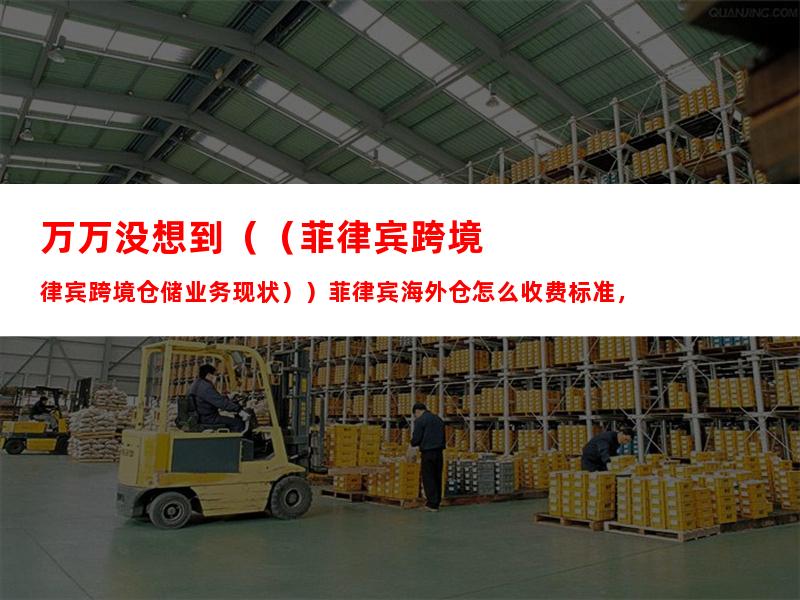 万万没想到（（菲律宾跨境仓储业务现状））菲律宾海外仓怎么收费标准，