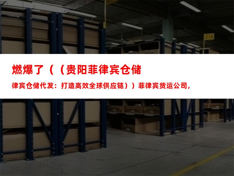 燃爆了（（贵阳菲律宾仓储代发：打造高效全球供应链））菲律宾货运公司，
